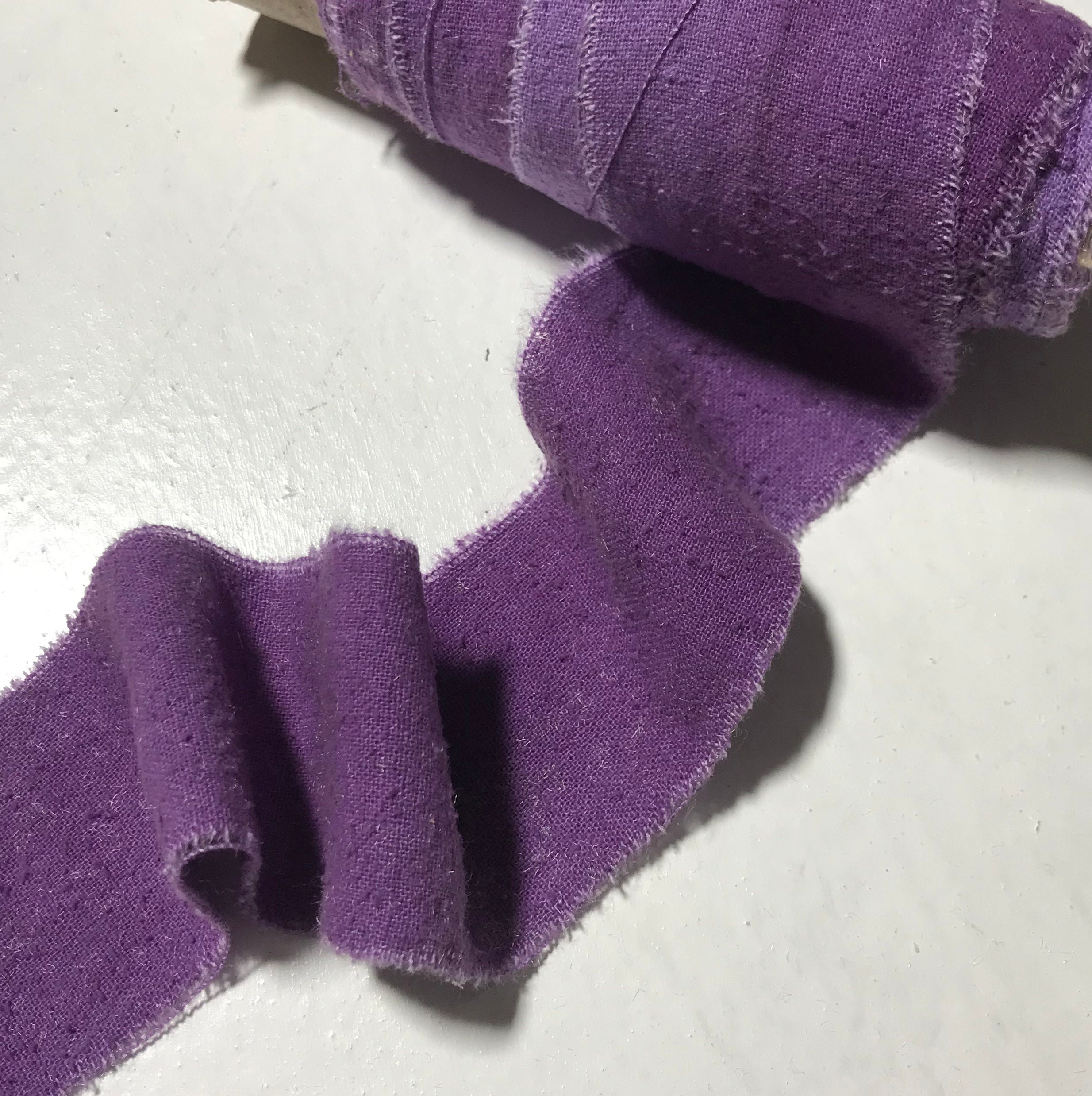 Hand Dyed Purple 100% Silk Noil Ribbon 3 Widths to choose | Etsy