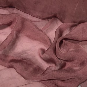 Hand Dyed Mauve - Soft Silk Organza Fabric