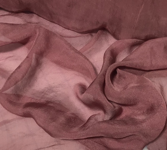 Hand Dyed Mauve - Soft Silk Organza Fabric