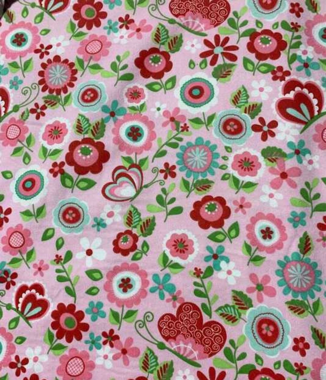 Flannel Butterflies & Berries Main Pink Riley Blake Cotton Etsy