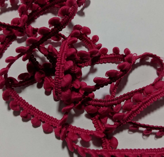 pink none - HOT PINK French Pom Pom Trim (3/8" wide)