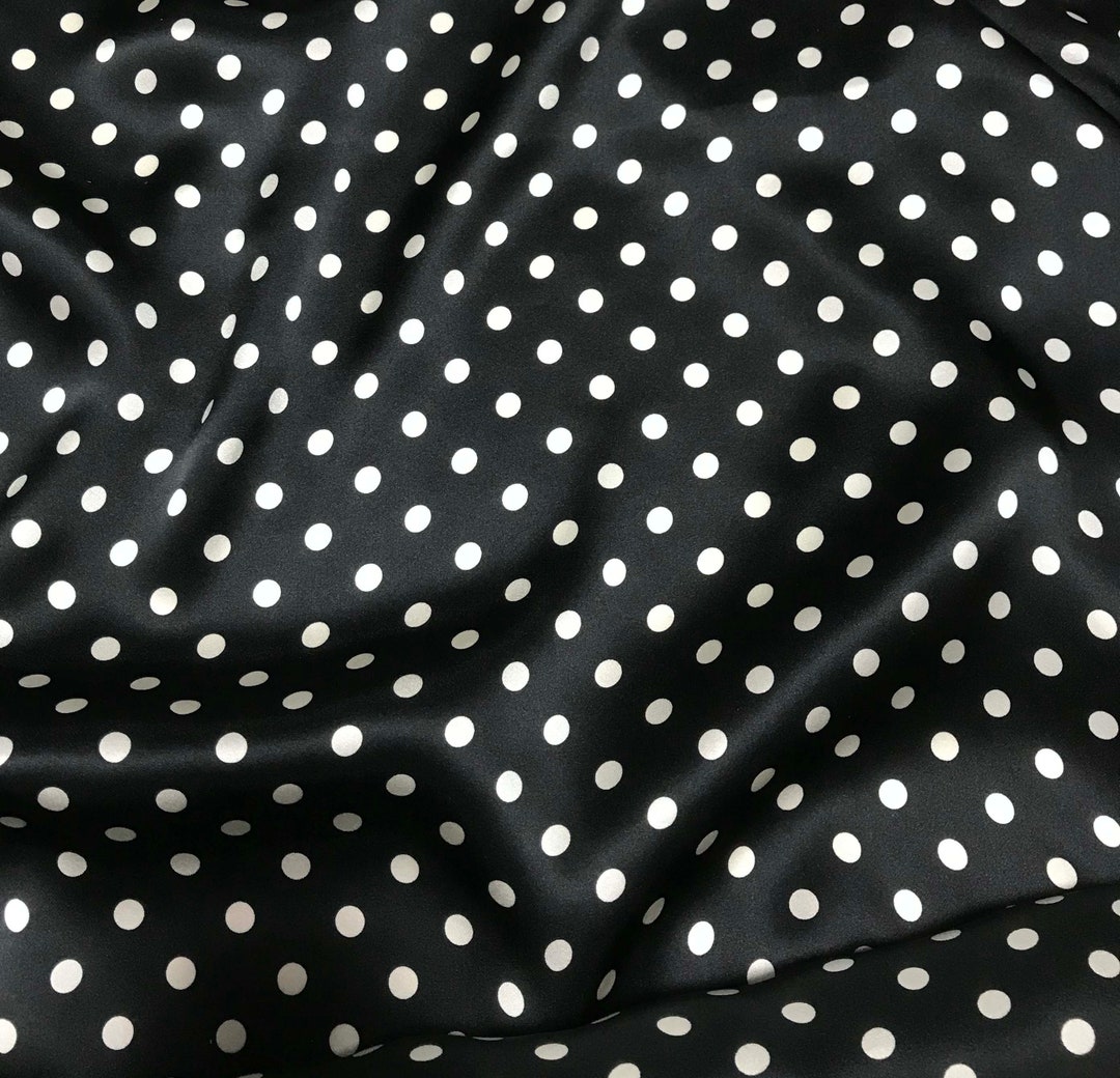 Black and White 3/8 Polka Dots Silk Charmeuse - Etsy