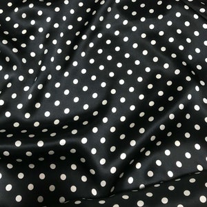 Black and White 3/8&quot; Polka Dots - Silk Charmeuse