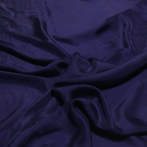 MIDNIGHT BLUE Hand Dyed Silk Twill Fabric image 2