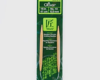 Clover Needlecraft Takumi Bamboo 16" rondbreinaalden maat nr. 10 (6,00 mm)