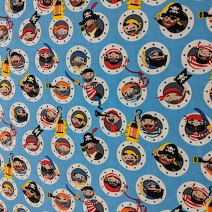 Pirate&#39;s Life - Holed Up Blue- Riley Blake Cotton Fabric