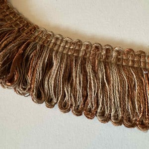 Vintage Tassel Fringe Trim Copper Brown 2&quot; wide x 2 Yard increments
