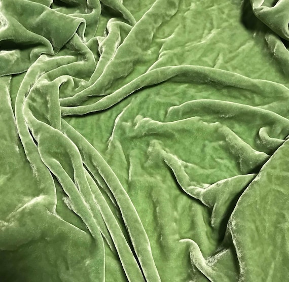 CELADON Hand Dyed Silk Velvet Fabric | Etsy