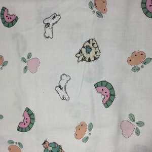Country Watermelon Bunnies & Cats - Cotton Fabric