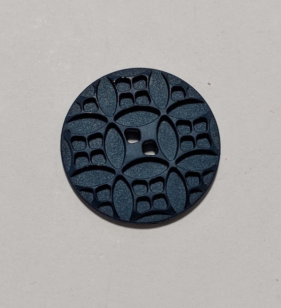 teal none - Teal Blue Art Nouveau Geometric Plastic Button - 28mm / 1 1/8 inch - Dill Buttons