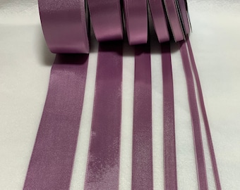 Dusty Plum Double Sided Satin Ribbon - Made in France (6 Widths to choose from)