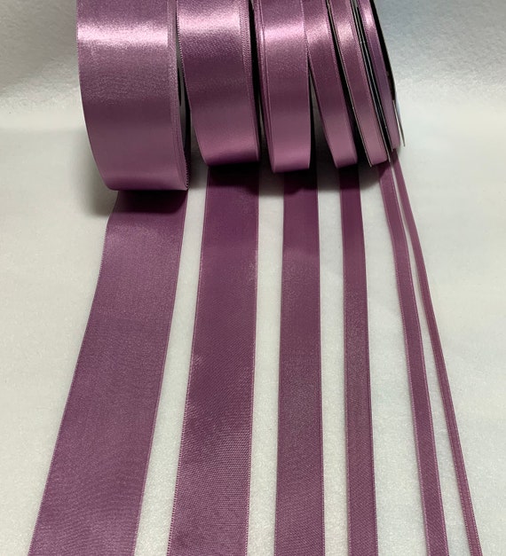 plum none - Dusty Plum Double Sided Satin Ribbon - Made in France (6 Widths to choose from)