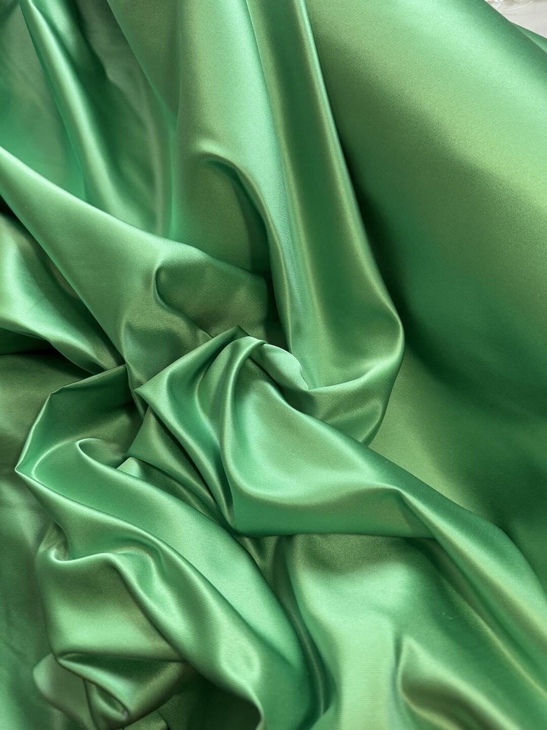 Lime Green Silk Duchess Satin Fabric main image 0