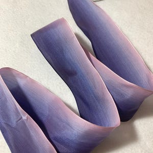 Ombre Purple & Pink Vintage French Wired Taffeta Ribbon 1-7/8&quot; wide