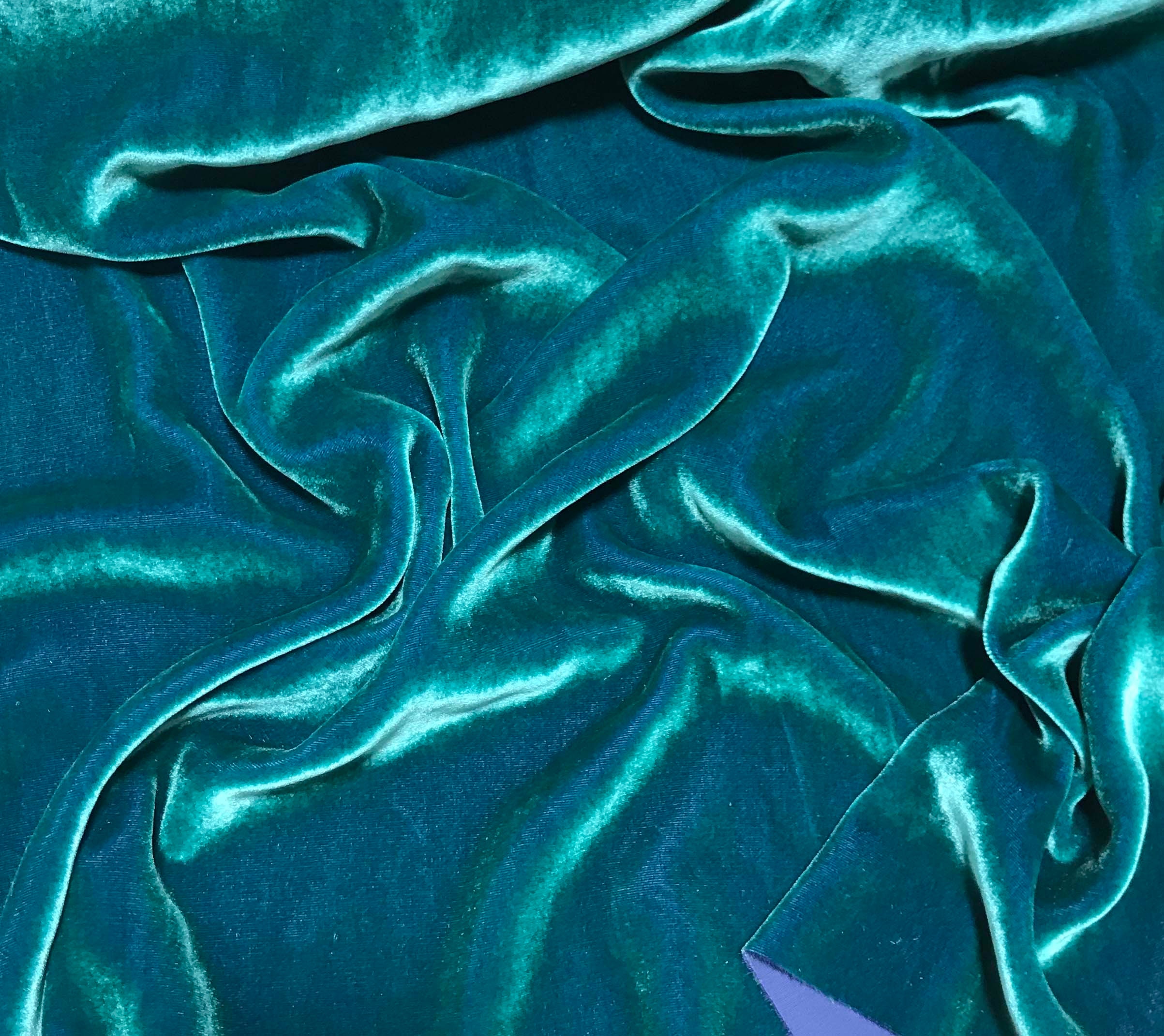 Iridescent AQUA Silk Velvet Fabric Etsy Canada