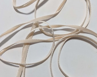 French VELVET Ribbon IVORY by the yard 3/16 inch