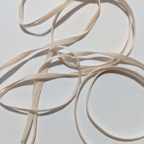 French VELVET Ribbon IVORY by the yard 3/16 inch