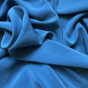 Peacock Teal Blue - 16mm Sandwashed Silk Crepe de Chine Fabric