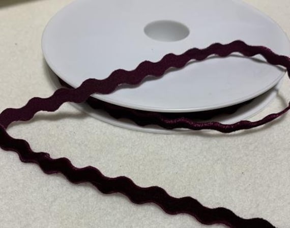 maroon none - Maroon Velvet Rick Rack Trim Made in France 3/8"