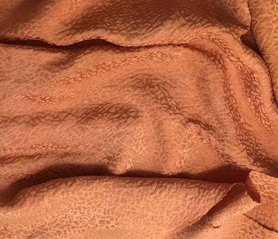 blush silk fabric - Hand Dyed Peach Blush Pebbles - Silk Jacquard Fabric
