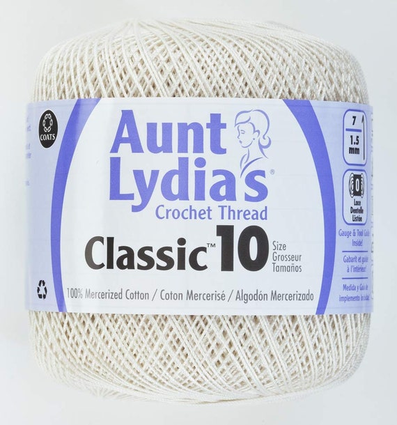 white none - Coats Aunt Lydia's Crochet Cotton Thread Classic Size 10; Antique White (154-210) 350 Yards