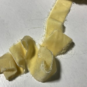 Hand Dyed Butter Yellow Silk Velvet Ribbon ( 4 Widths to choose from)