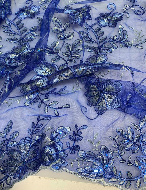 floral sequin tulle