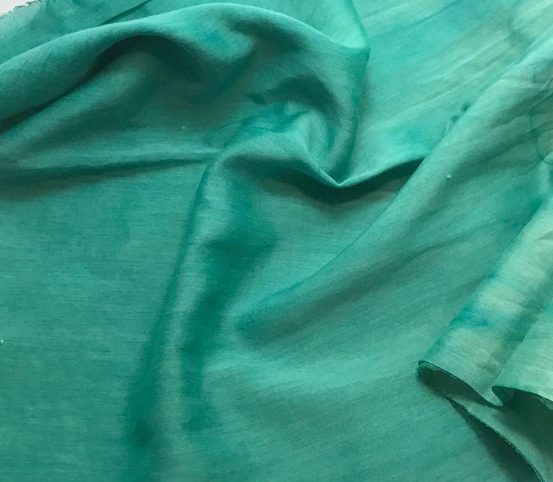 Silk//Cotton Voile Fabric Hand Dyed Midnight Blue