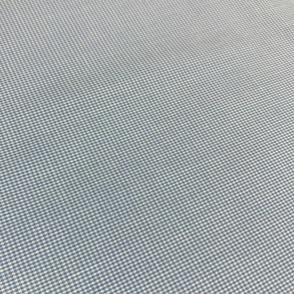 Blue Gingham Micro Check - Spechler Vogel Pima Cotton Shirting Fabric