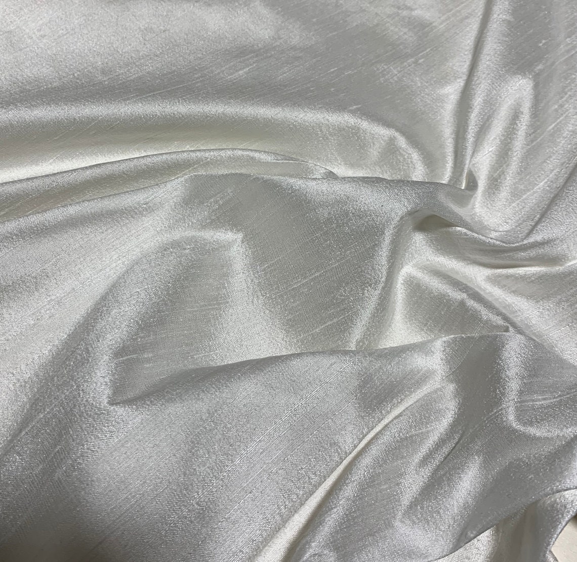White Silk Dupioni Fabric - Etsy