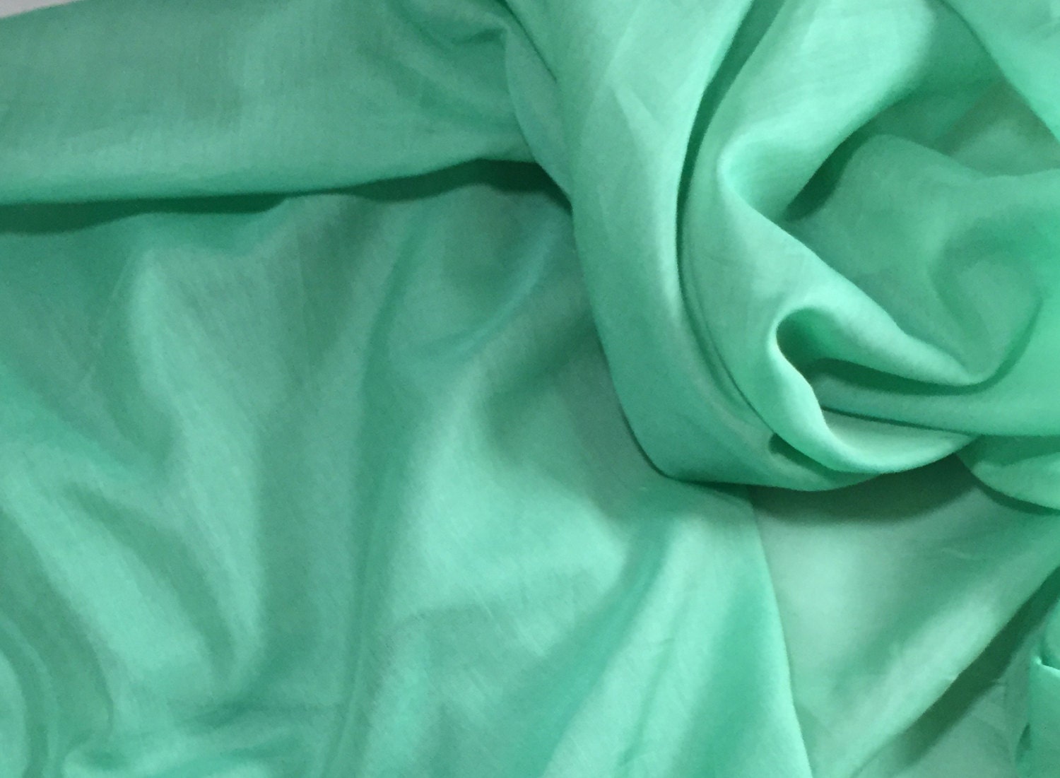 MINT GREEN Silk and Cotton Batiste Fabric 1 Yard Etsy