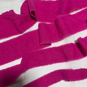 Hand Dyed Pink Orchid 100% Silk Noil Ribbon ( 4 Widths to choose from)