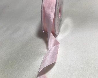 Baby Pink 25mm/1" Pure Silk Ribbon - Made in France