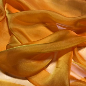Golden Orange - Iridescent Silk Chiffon Fabric