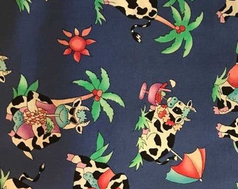Cow Day - Allie's Room by RJR Fashion Fabrics  - Vintage OOP 90s Cotton Fabric