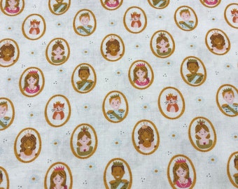 Guinevere Royal Cameos Cream - Riley Blake Cotton Fabric