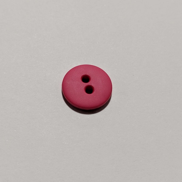 Fuchsia Pink Round 2 Hole Plastic Button - 13mm / 1/2 inch - Dill Buttons - Set of 2