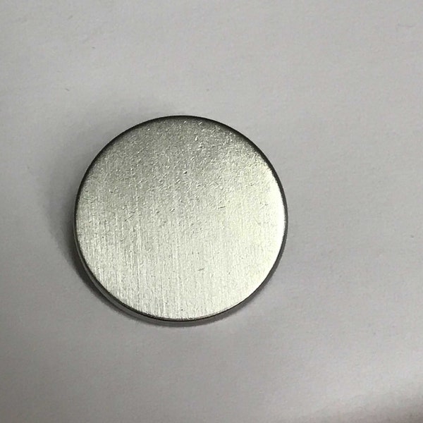 Silver Round Flat Metal Button (3 Sizes to Choose From)