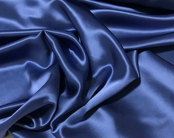 Royal Blue Charmeuse Silk Fabric main image 1