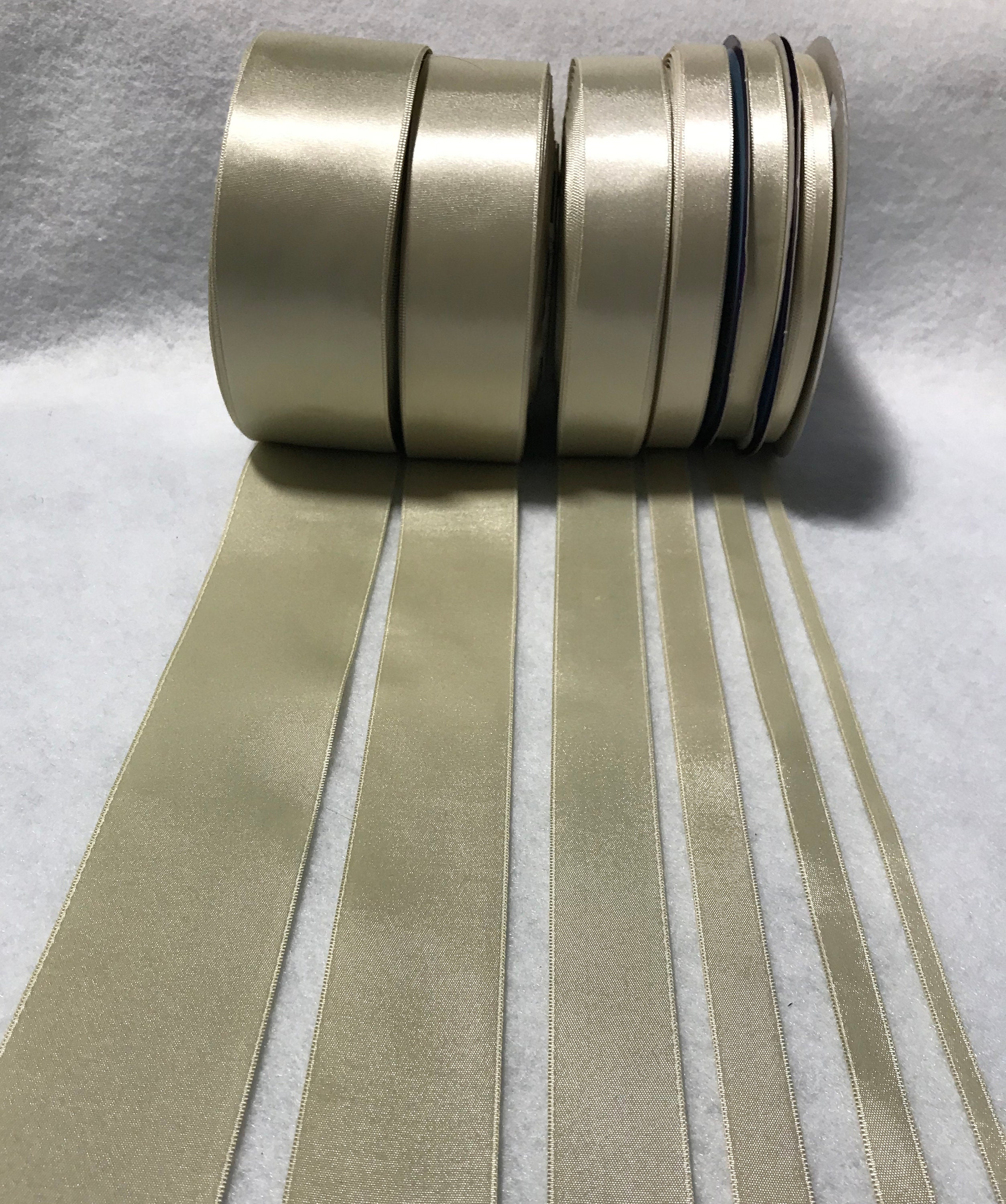 Taupe Double Sided Satin Ribbon - Made in France (6 Widths to Choose ...