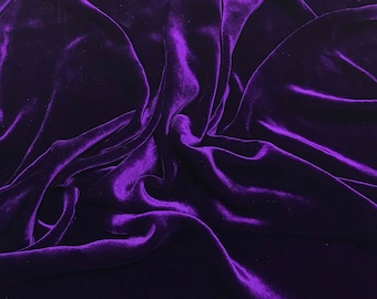 AUBERGINE PURPLE Silk Velvet Fabric