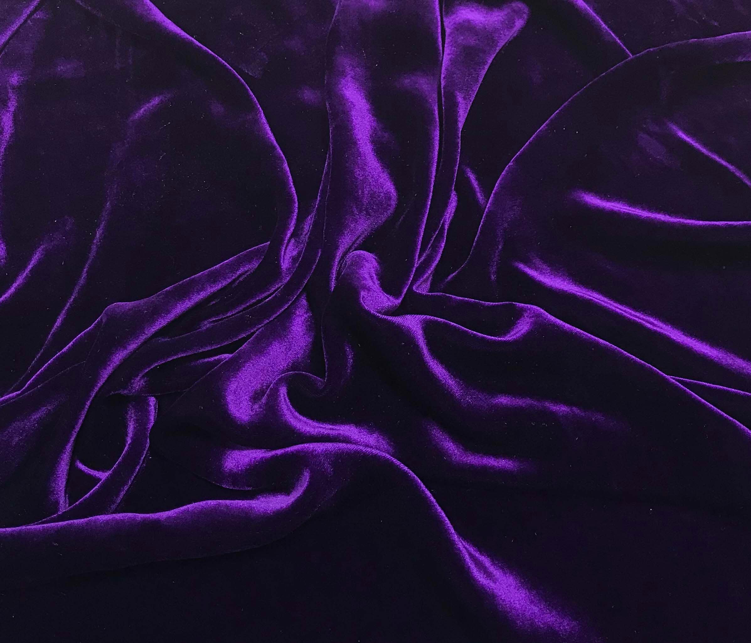 AUBERGINE PURPLE Silk Velvet Fabric Etsy