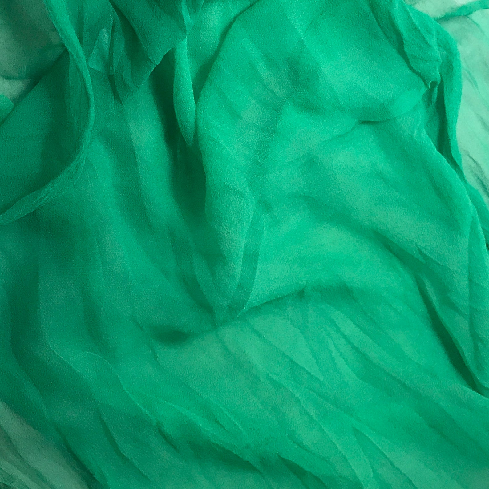 Hand Dyed EMERALD GREEN Silk Gauze Chiffon Fabric - Etsy