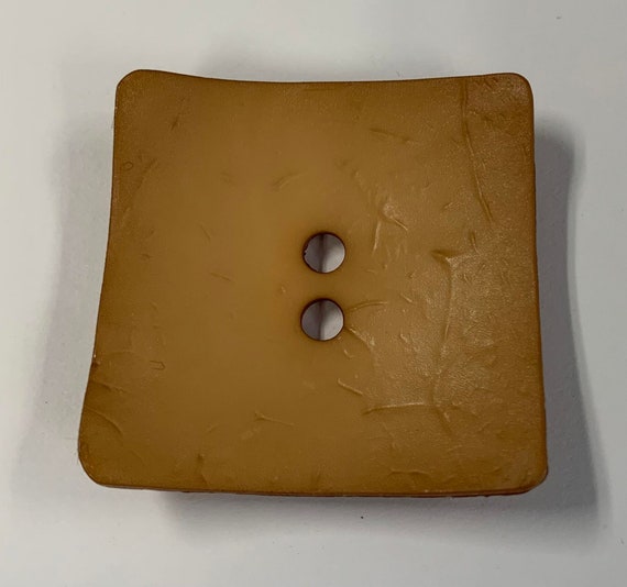 camel none - Large Camel Brown Square Plastic Button - 60mm / 2 1/4" - Dill Buttons Brand