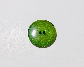 Olive Green Glitter Plastic Button - Dill Buttons Brand (3 Sizes to Choose From)