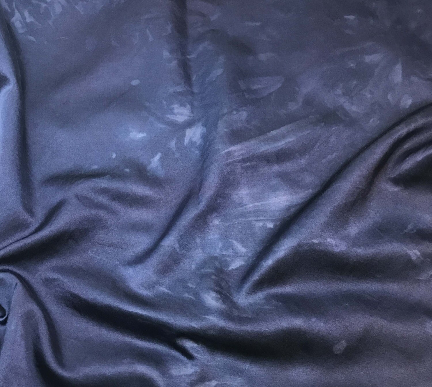 BLUE GRAY Hand Dyed Silk Velvet Fabric