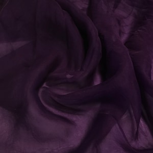Hand Dyed AMETHYST PURPLE - Silk Organza Fabric