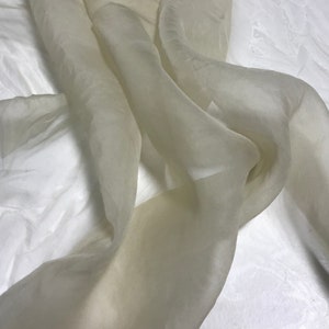 Sheer Soft Silk ORGANZA Fabric Hand Dyed SPINACH GREEN 1/3 yard remnant 