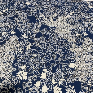 Navy Floral - Baralla - Banyan Batiks Cotton Fabric