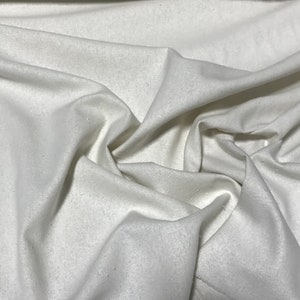 BRIGHT WHITE Raw Silk NOIL Fabric